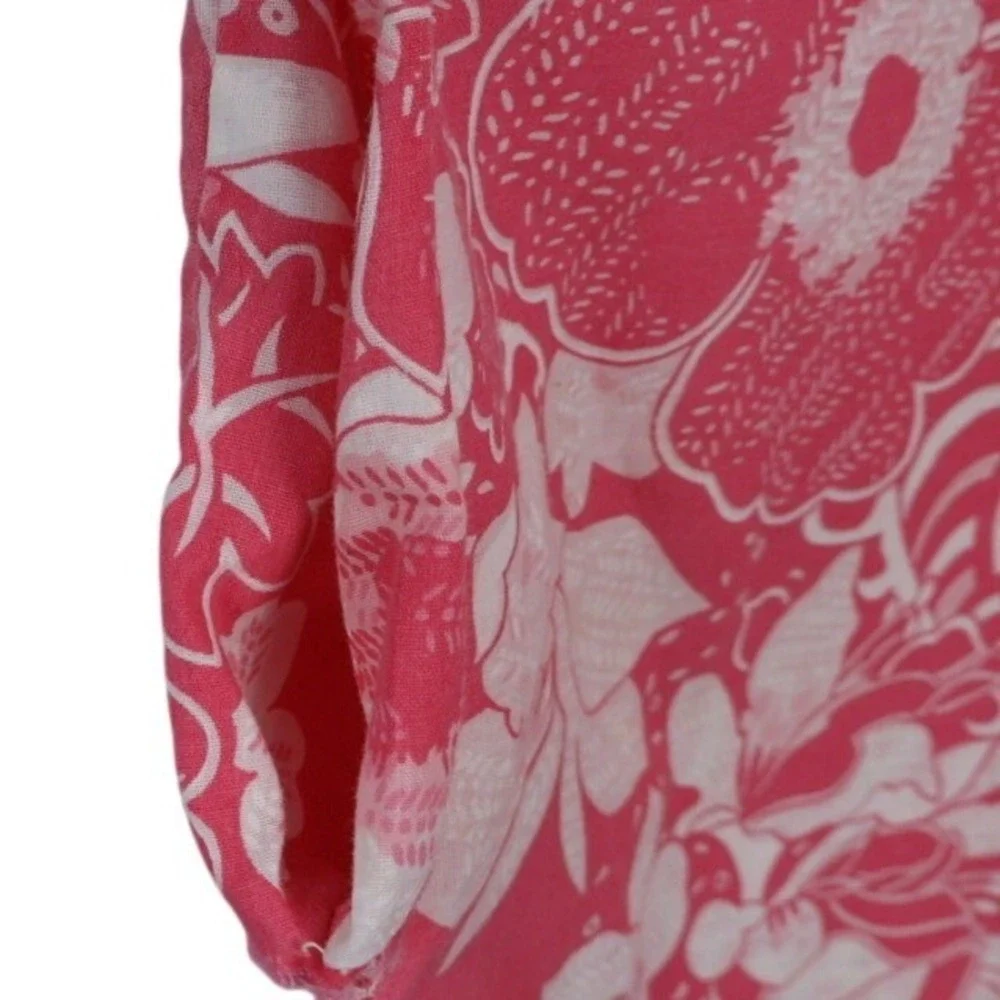 VTG Handmade Pink Floral Muumuu Hawaiian‎ Nightgown Short Sleeve Pocket L/XL